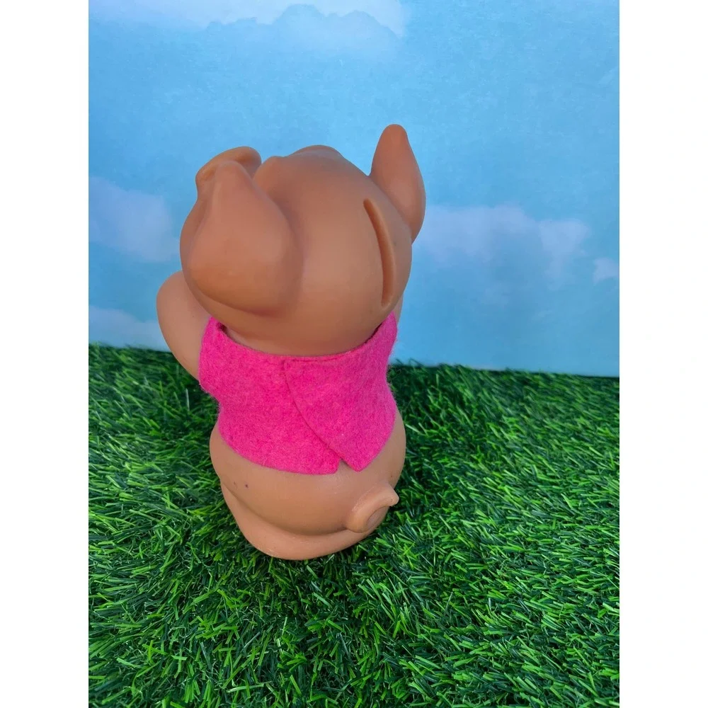 Vintage Thomas Dam Troll Pig Piggy Bank Pink Vest Vinyl Toy Collectible